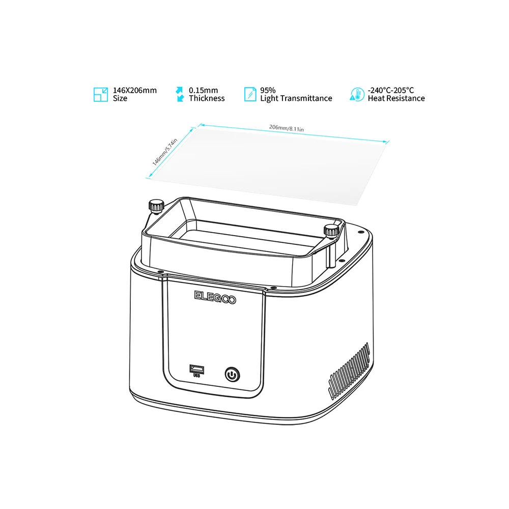 ELEGOO FEP Release Films for Mars 4 Resin 3D Printer-5Pcs - Image 3