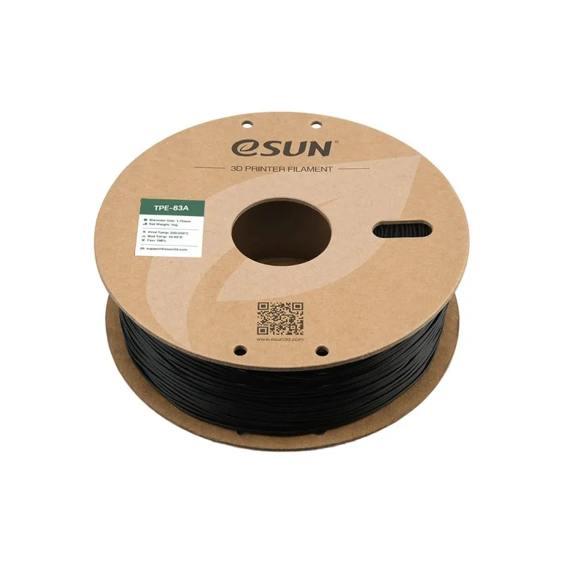 eSUN eLastic TPE-83A Black 1.75mm Filament Spool - Image 3
