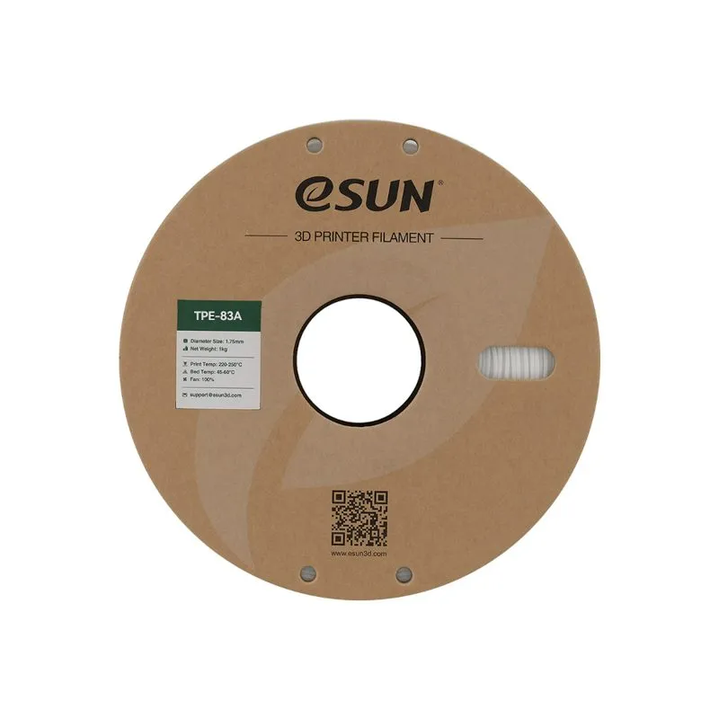 eSUN eLastic TPE-83A White 1.75mm 1kg 3D Printer Filament - Image 4