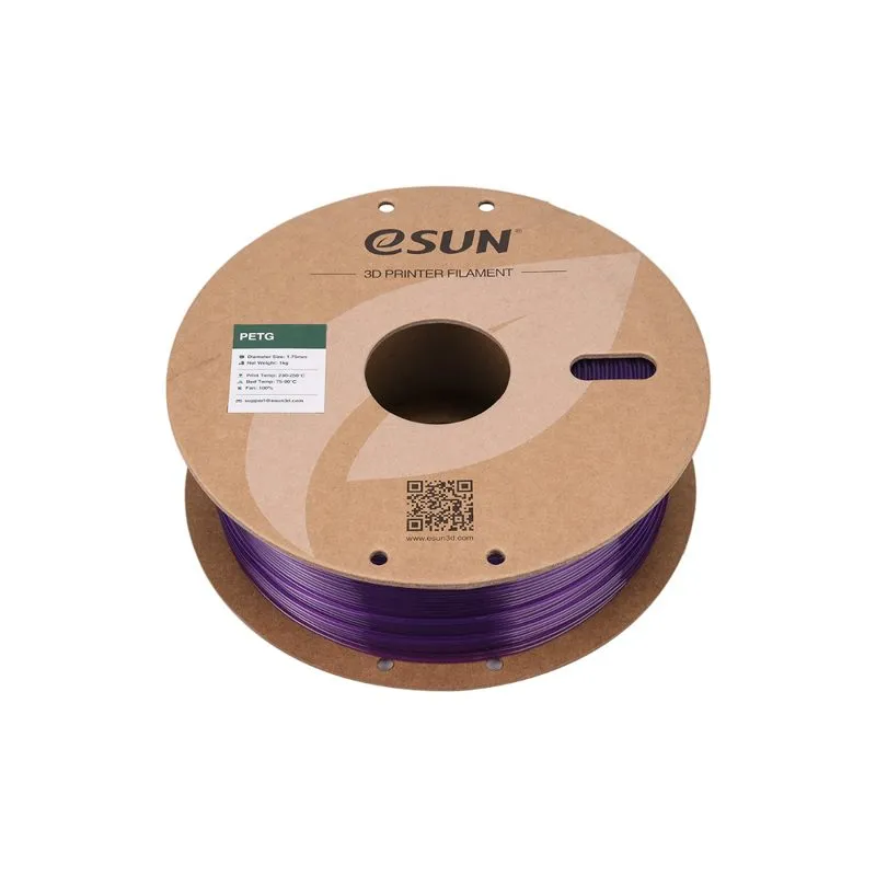 eSUN PETG+ 1.75mm Translucent Purple 1kg Filament - Image 3