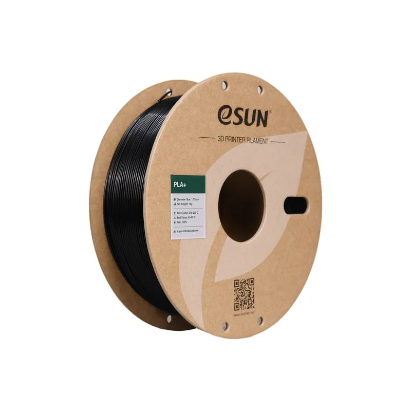 eSUN PLA+ Black 1.75mm 3D Printer Filament Spool
