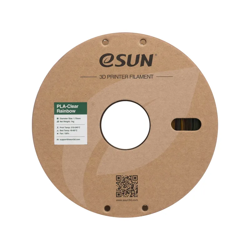 eSUN PLA-Clear Rainbow 1.75mm Filament, Translucent Orange Grey - Image 2
