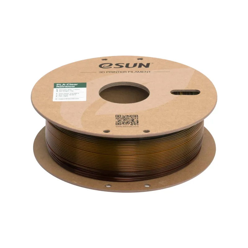 eSUN PLA-Clear Rainbow 1.75mm Filament, Translucent Orange Grey - Image 4