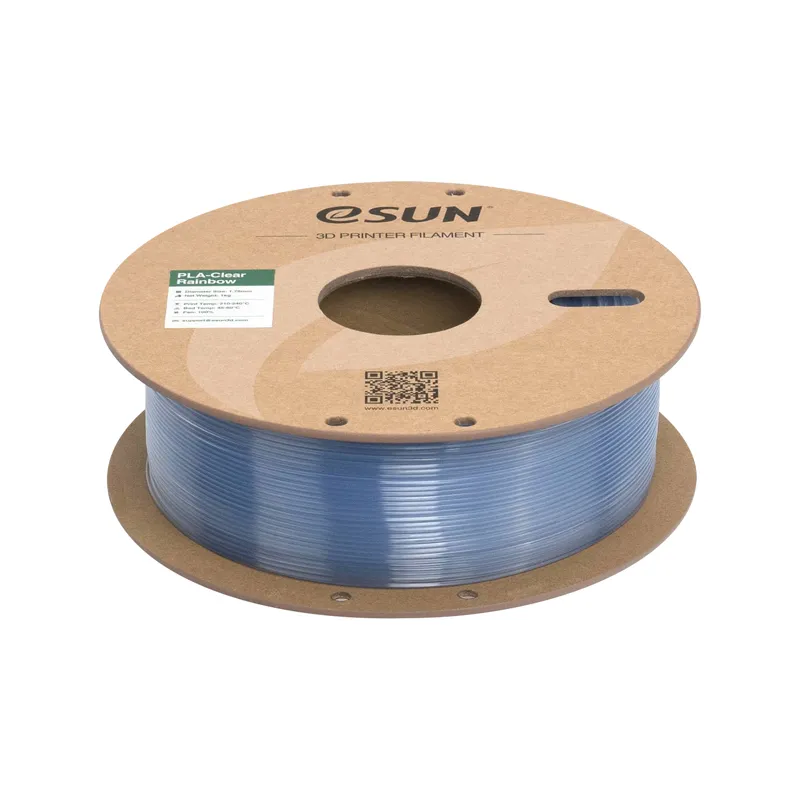 eSUN PLA-Clear Rainbow Blue Crystal 1.75mm Filament - Image 4