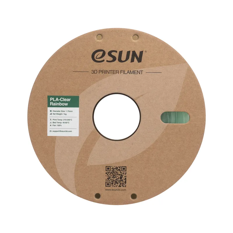 eSUN PLA-Clear Rainbow Cyan Crystal 1.75mm Filament - Image 2