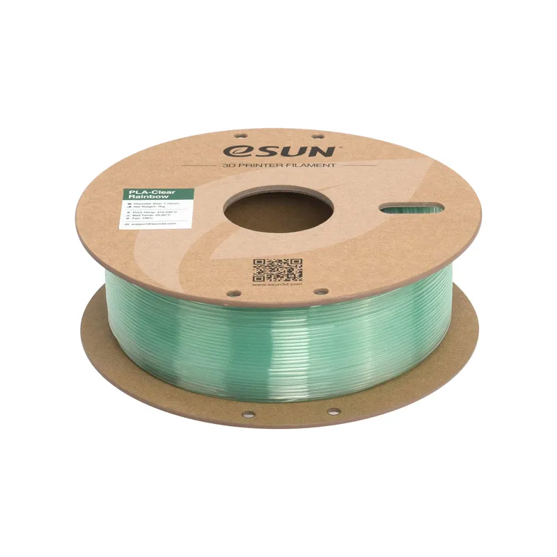 eSUN PLA-Clear Rainbow Cyan Crystal 1.75mm Filament - Image 4