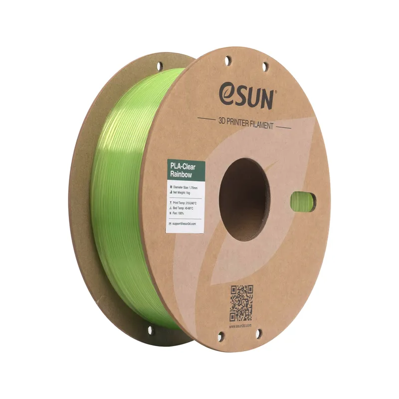 eSUN PLA-Clear Rainbow Green Crystal 1.75mm Filament