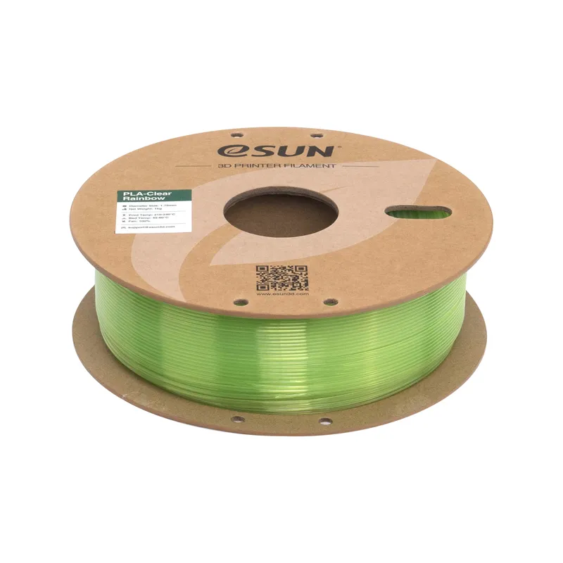 eSUN PLA-Clear Rainbow Green Crystal 1.75mm Filament - Image 3
