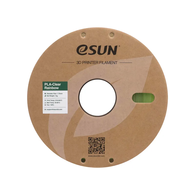 eSUN PLA-Clear Rainbow Green Crystal 1.75mm Filament - Image 4