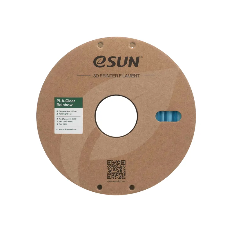 eSUN PLA-Clear Rainbow Translucent Blue White 1.75mm 1kg - Image 2