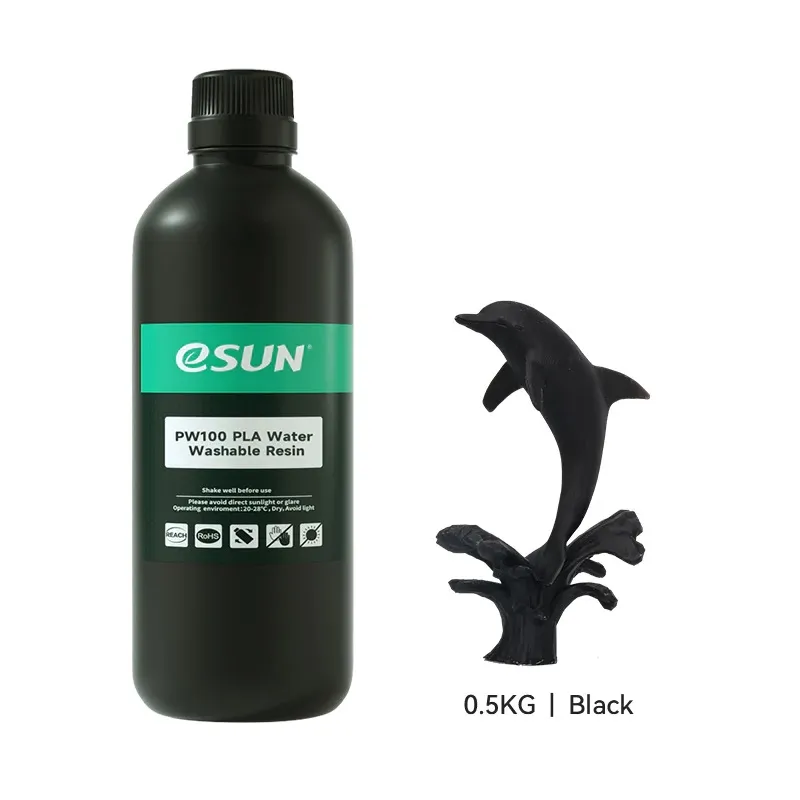 eSUN PW100 PLA Water Washable Resin, Black 1kg - Image 2