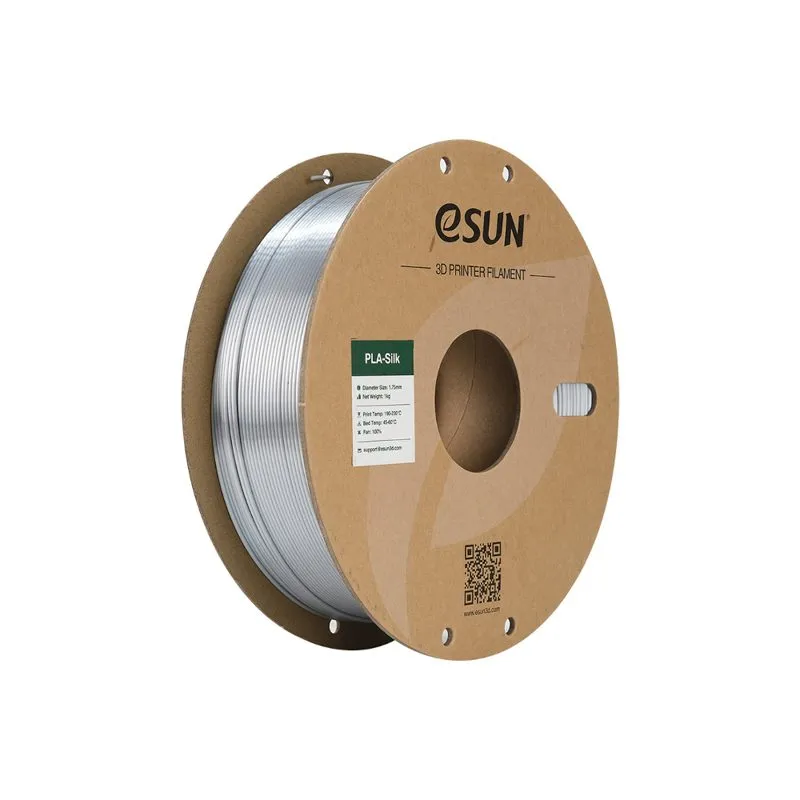 eSUN Silk PLA Filament - Silver - 1.75mm Spool