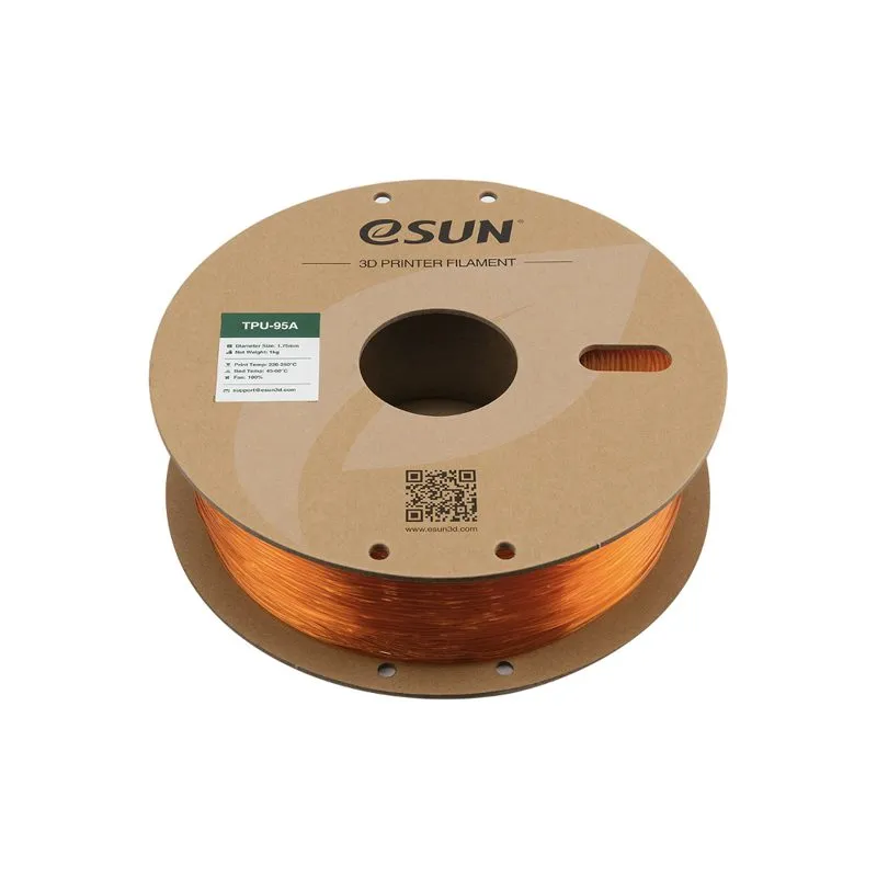 eSUN TPU 95A Filament - Transparent Orange 1.75mm - Image 2