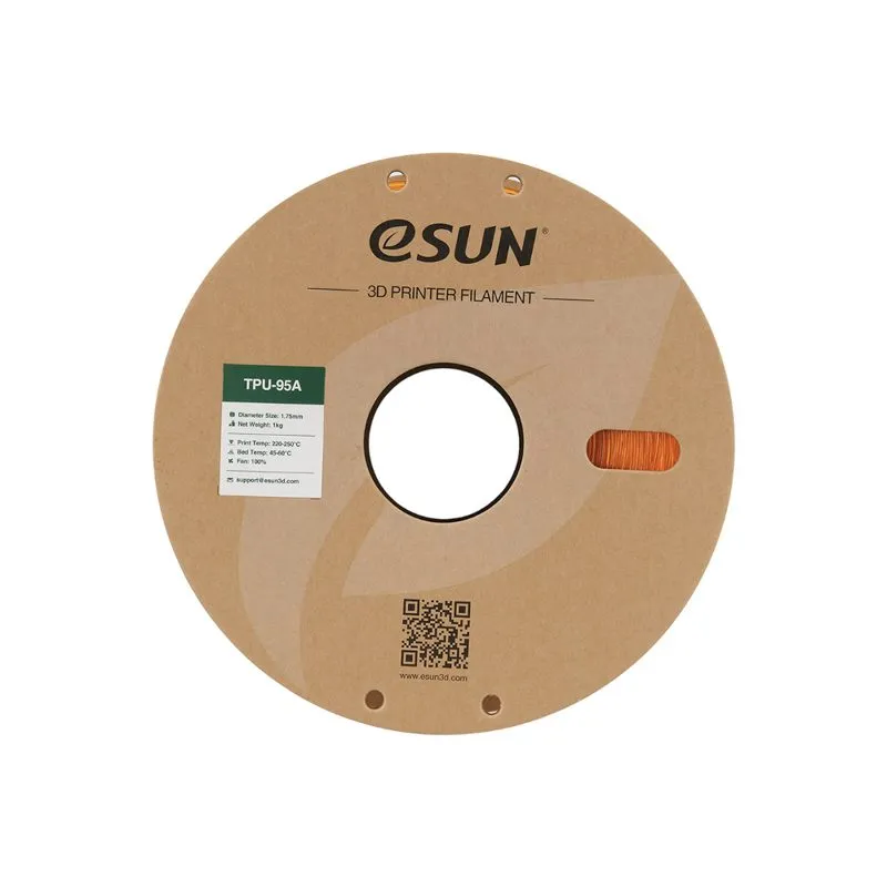 eSUN TPU 95A Filament - Transparent Orange 1.75mm - Image 4