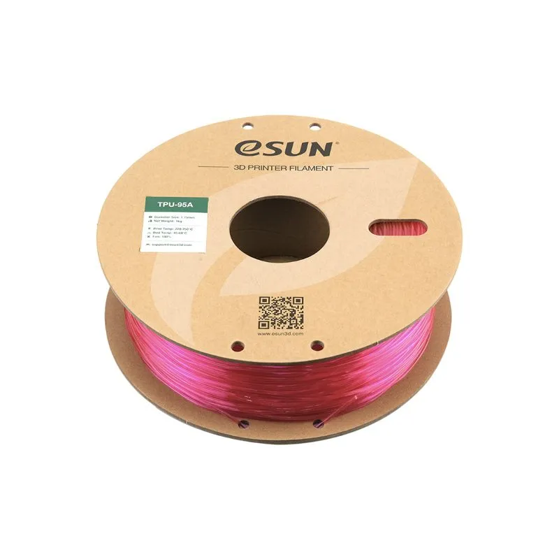 eSUN TPU-95A Translucent Pink 1.75mm 1kg Filament - Image 2