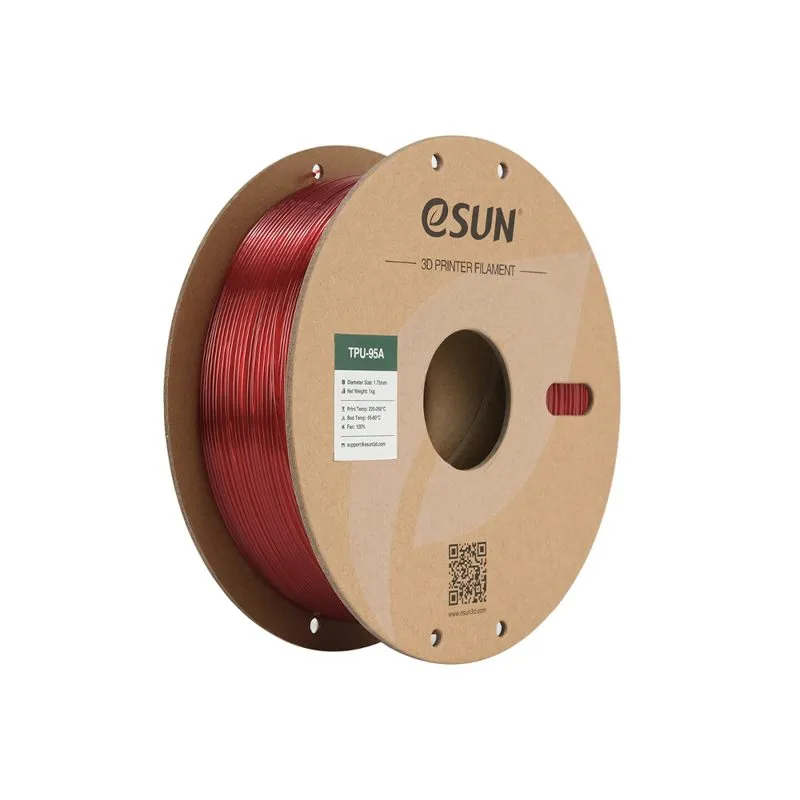 eSUN TPU-95A Transparent Red 1.75mm 3D Filament