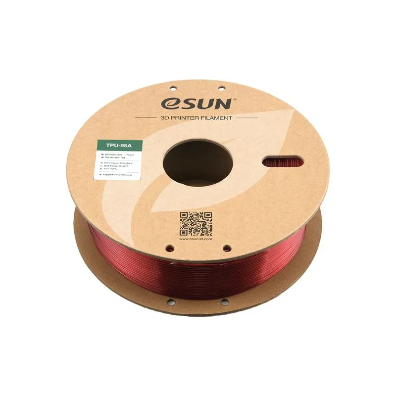 eSUN TPU-95A Transparent Red 1.75mm 3D Filament - Image 3