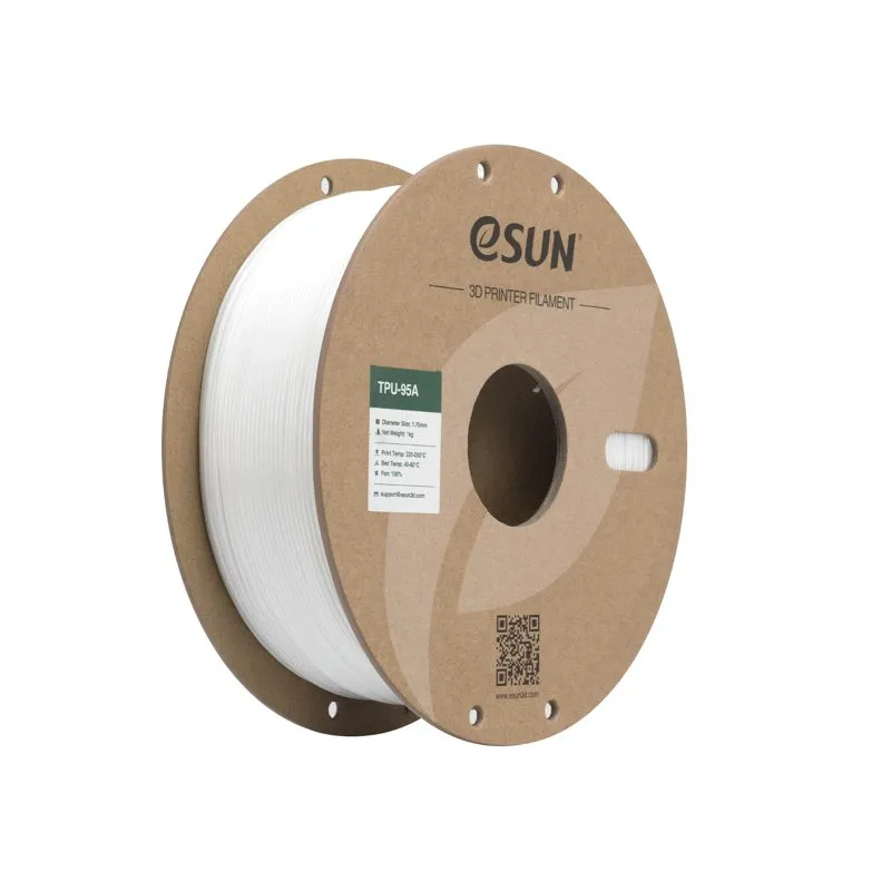 eSUN TPU-95A White 1.75mm Flexible 3D Printing Filament