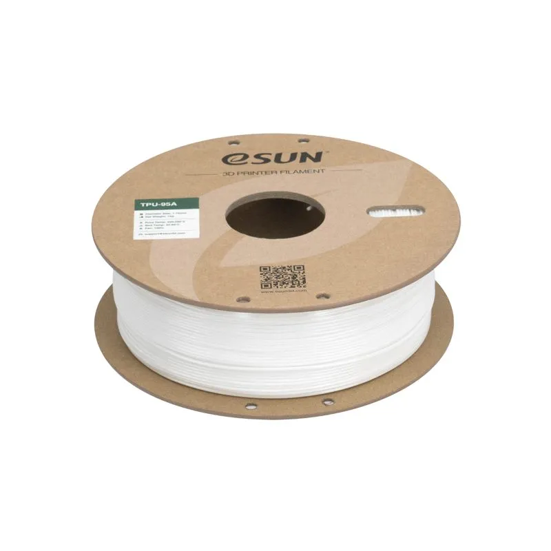 eSUN TPU-95A White 1.75mm Flexible 3D Printing Filament - Image 3