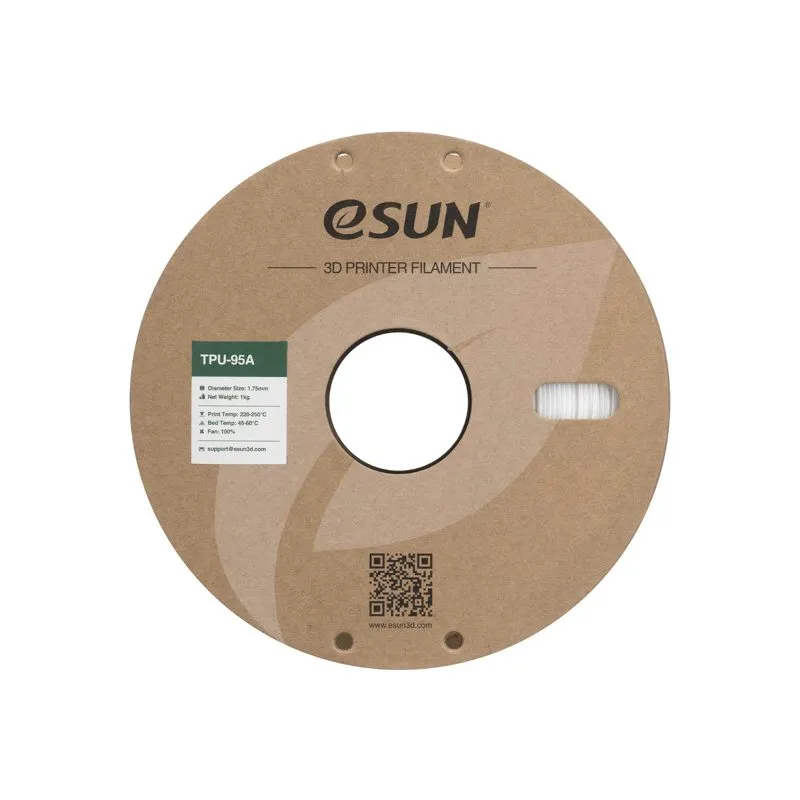 eSUN TPU-95A White 1.75mm Flexible 3D Printing Filament - Image 4