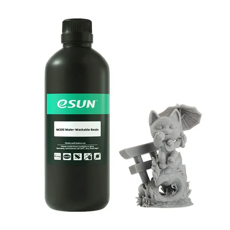 eSUN W200 Water-Washable Resin, Dark Grey 1kg - Image 2