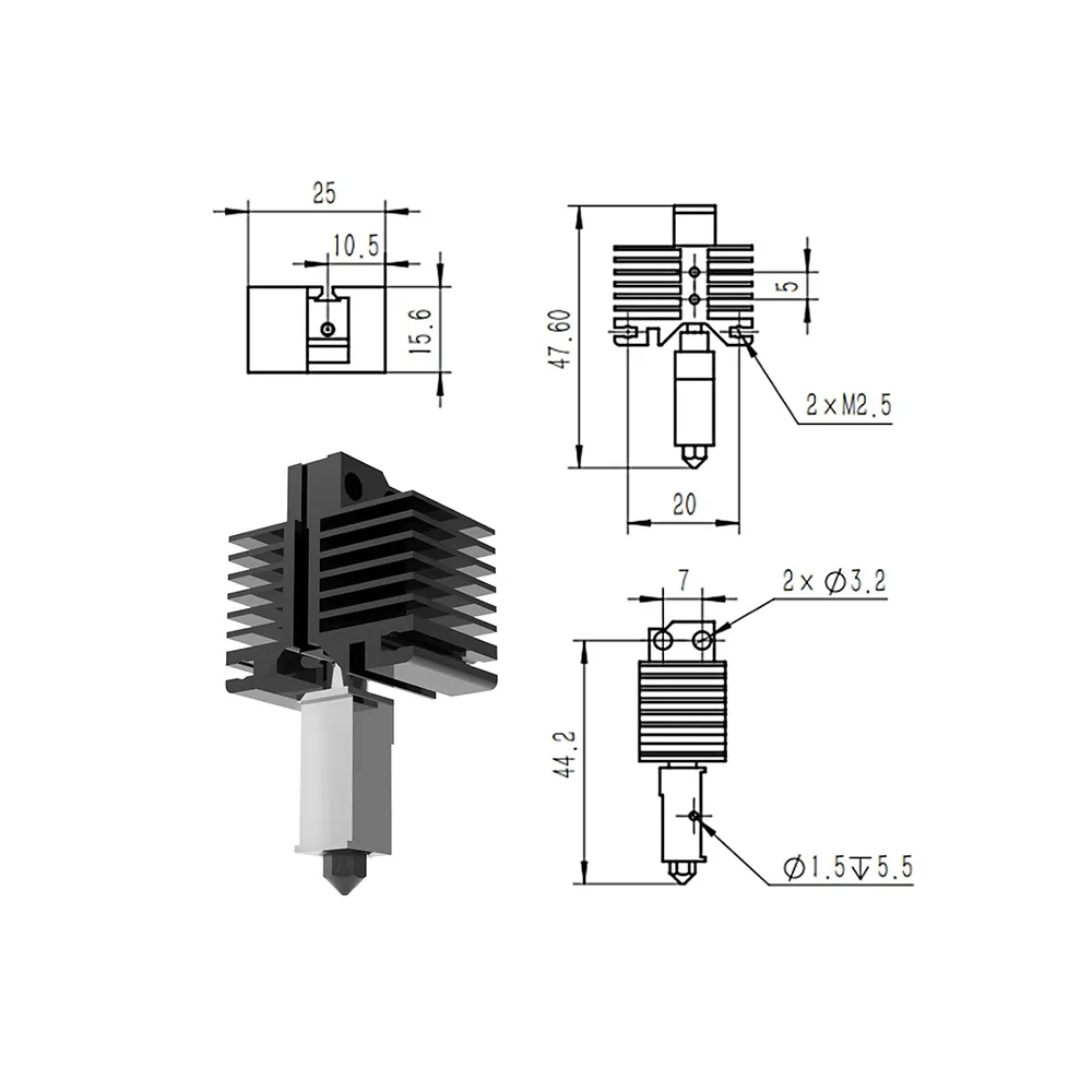 FYDA 0.4mm Hotend for Bambu Lab X1/P1 Series - Image 2