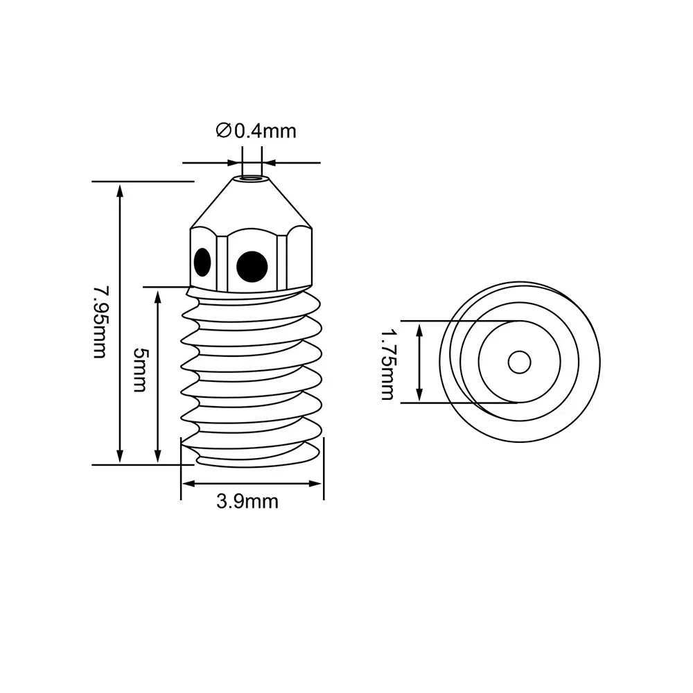 FYDA Brass Nozzle for Bambu Lab A1 mini 0.4mm - Image 2