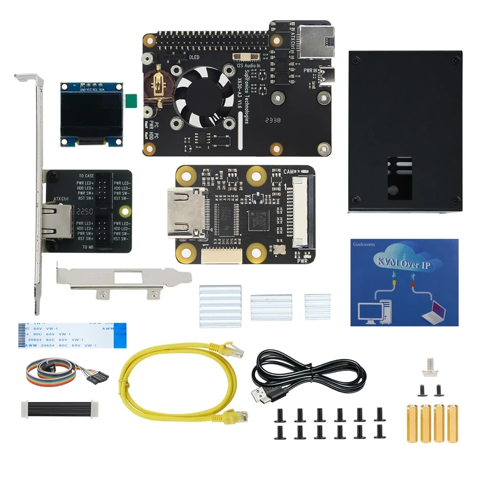 Geekworm KVM-A3 Kit for Raspberry Pi 4 KVM Over IP