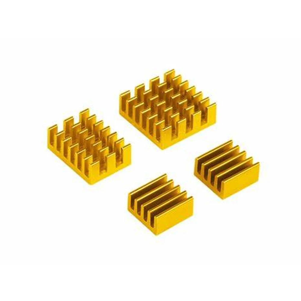 Gold Aluminum Heatsink Set for Raspberry Pi 4B