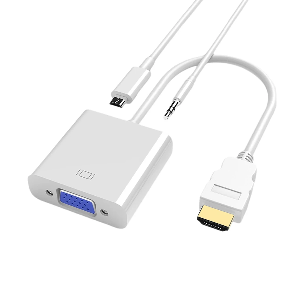 HDMI to VGA Adapter with AUX & USB Power Input