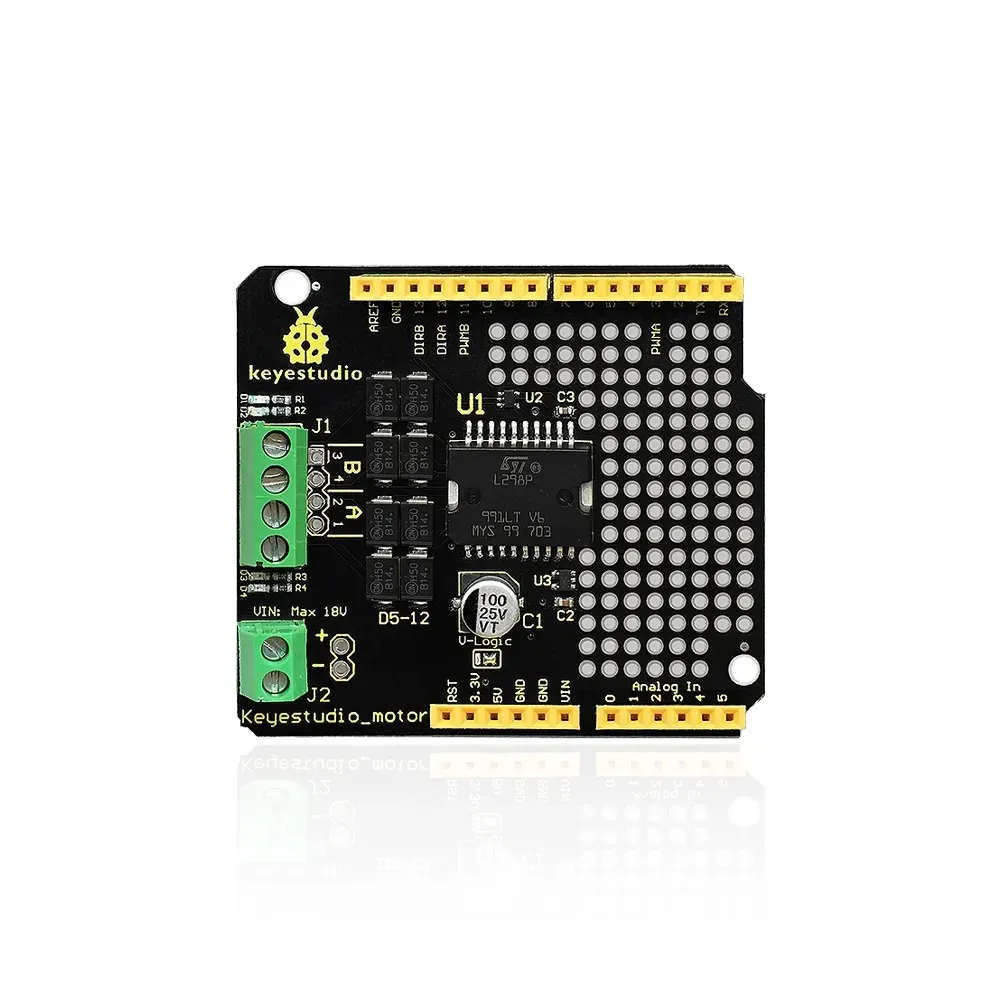 Keyestudio L298P Dual Motor Driver Shield for Arduino - Image 3