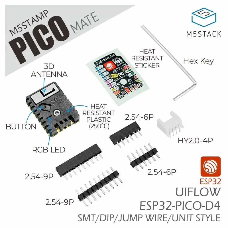 M5Stack Stamp Pico with Pin Headers - Image 8