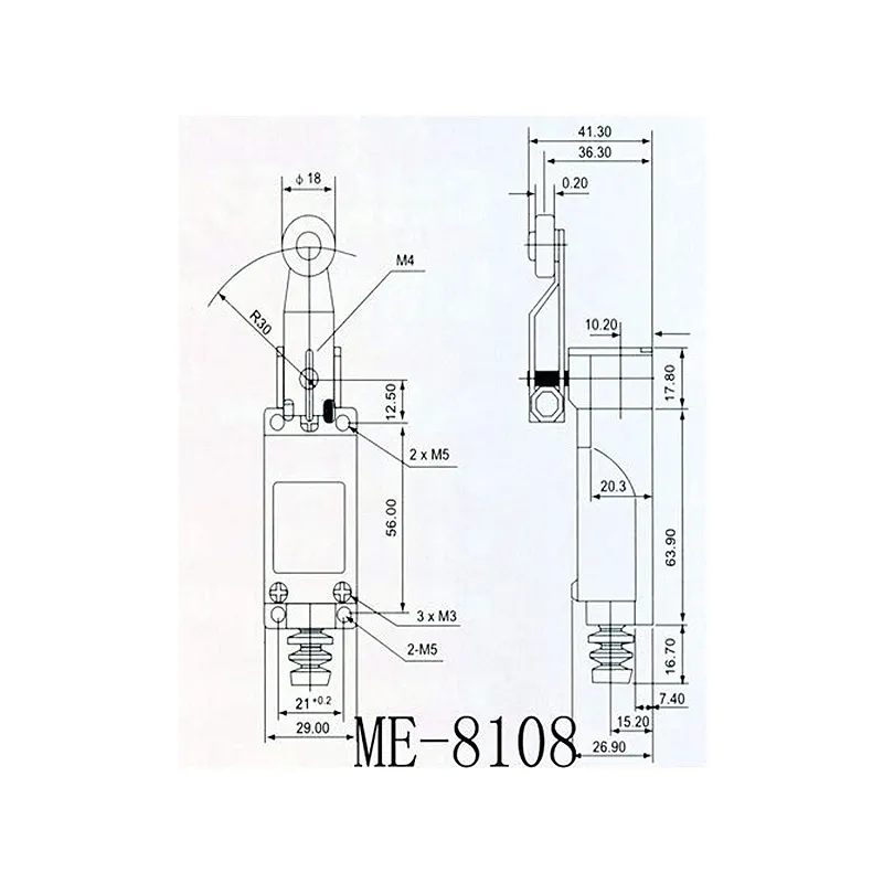 ME-8108 Rotary Adjustable Roller Lever Arm Limit Switch - Image 8