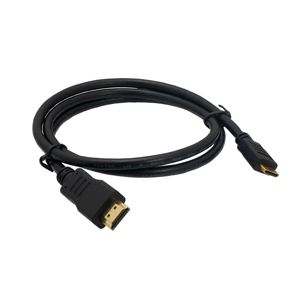 Mini HDMI to HDMI Cable - 1 Meter, Round, Black - Image 2