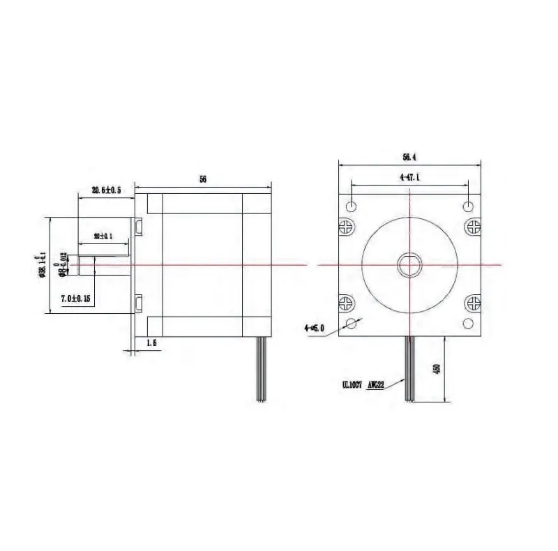 NEMA23 57HM41-2804 Round Stepper Motor 5Kg-cm - Image 3