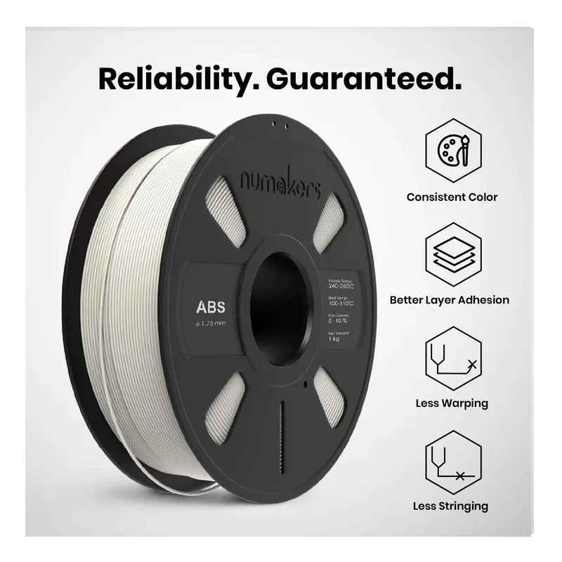 Numakers ABS Filament, Pure White, 1.75mm, 1kg - Image 4