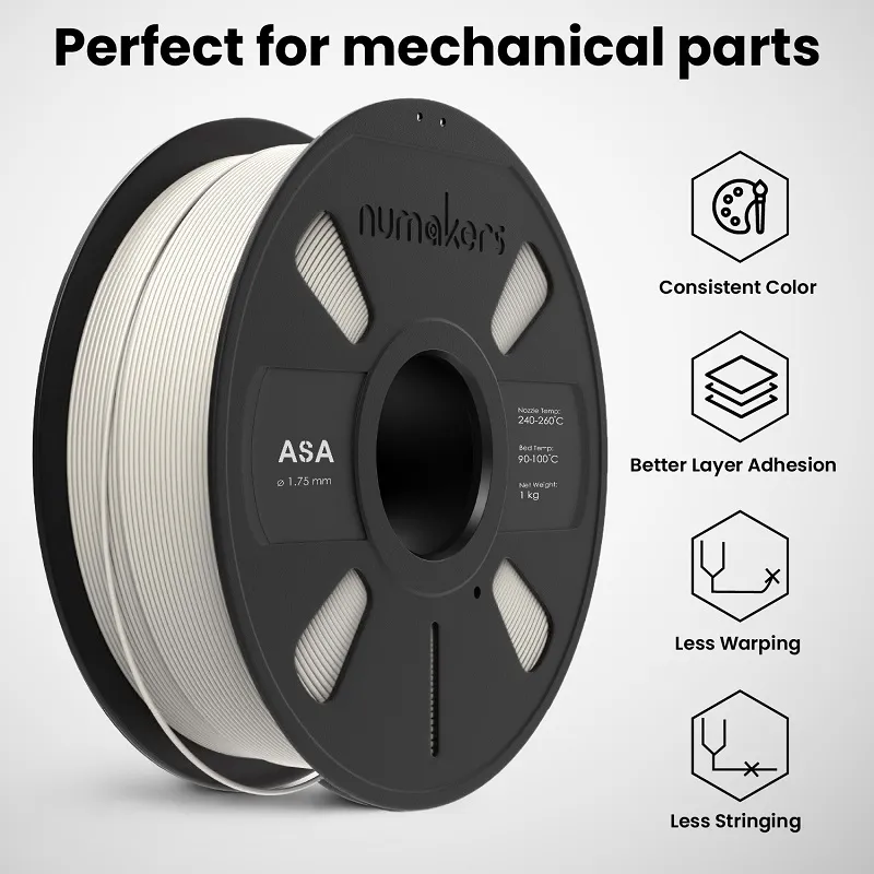 Numakers ASA Filament - Pure White (1.75mm, 1kg) - Image 2