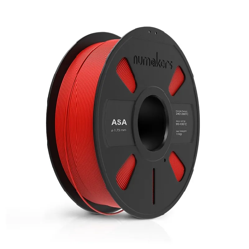Numakers ASA Filament, Red (1.75mm/1kg Spool)