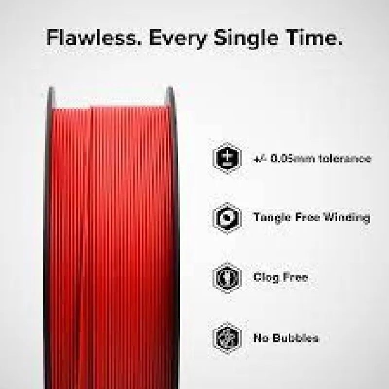 Numakers ASA Filament, Red (1.75mm/1kg Spool) - Image 3