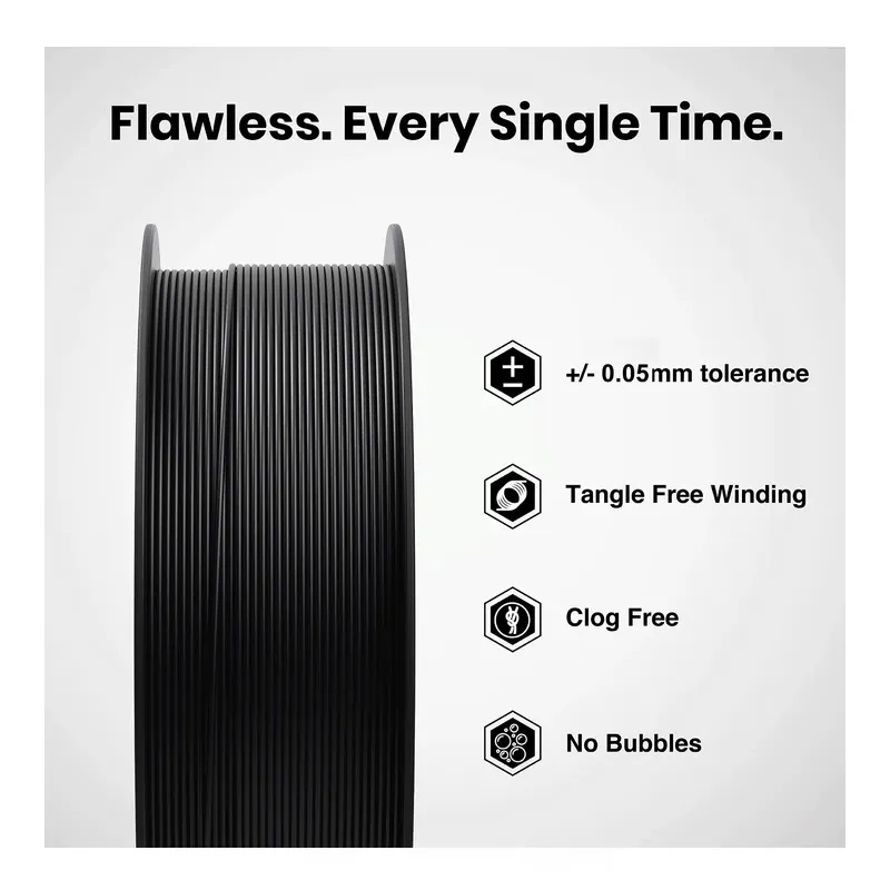 Numakers PETG-HS Filament - Pitch Black 1.75mm 1kg - Image 2