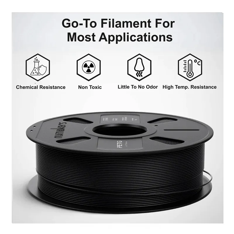 Numakers PETG-HS Filament - Pitch Black 1.75mm 1kg - Image 3