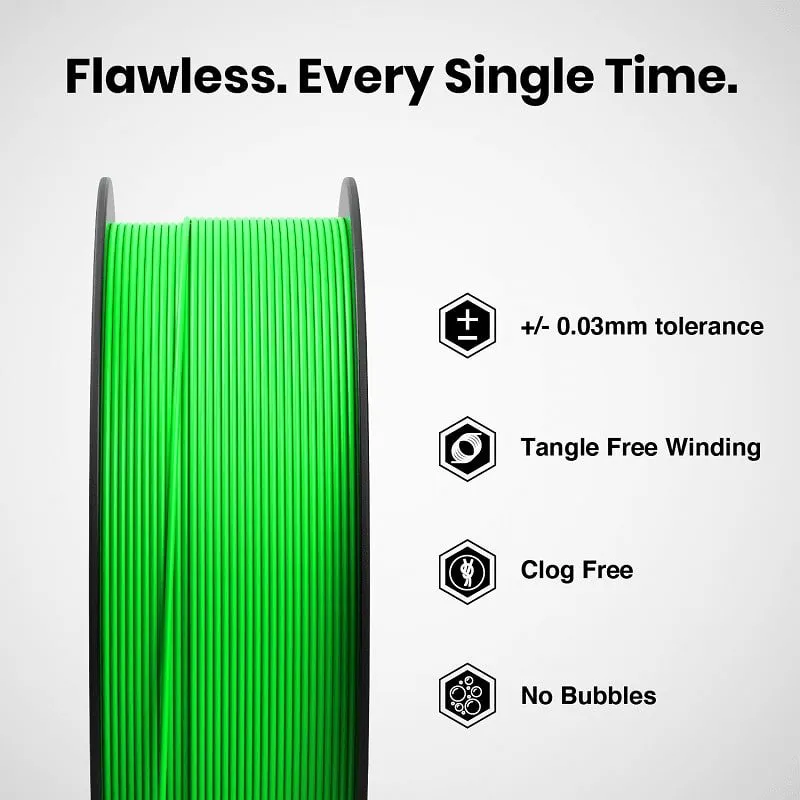 Numakers PLA+ Filament - Fluorescent Green (1.75mm/1kg) - Image 2