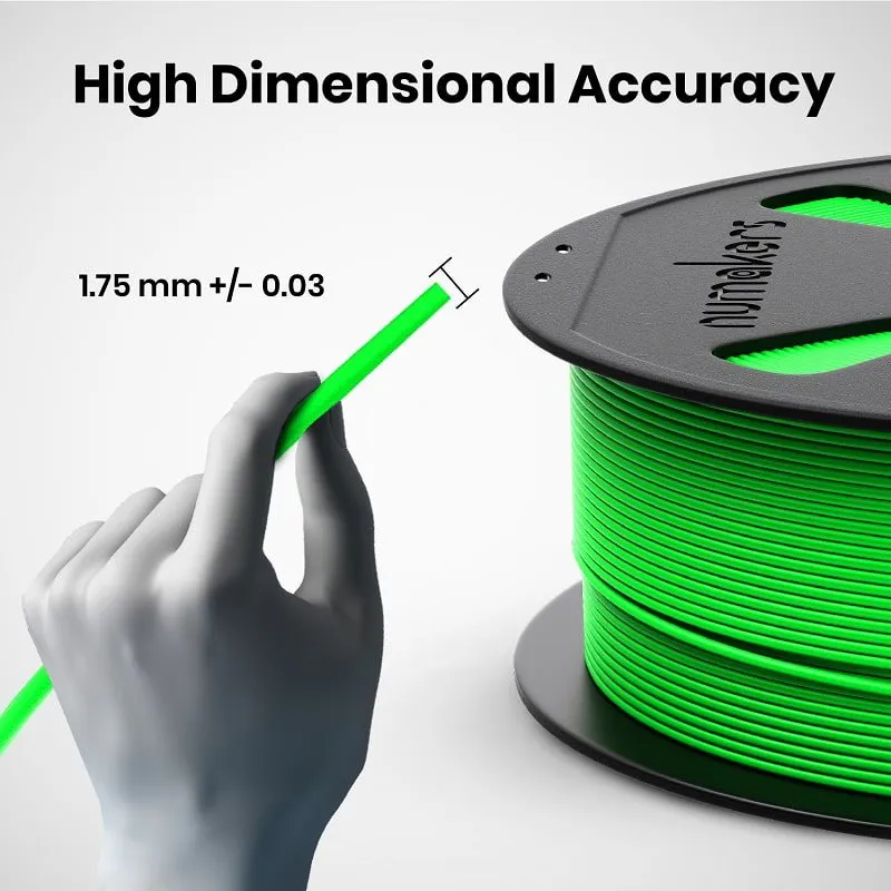 Numakers PLA+ Filament - Fluorescent Green (1.75mm/1kg) - Image 4