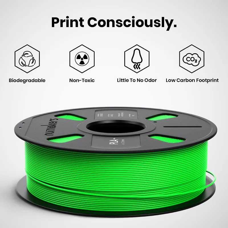 Numakers PLA+ Filament - Fluorescent Green (1.75mm/1kg) - Image 5