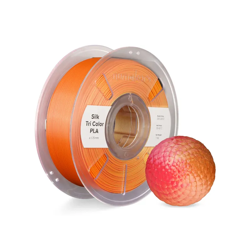 Numakers Tri-Color Silk PLA Filament - Red-Orange-Gold 1.75mm 1kg - Image 2