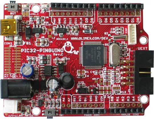 Olimex PIC32-PINGUINO-OTG PIC32MX440F256H USB Dev Board - Image 3