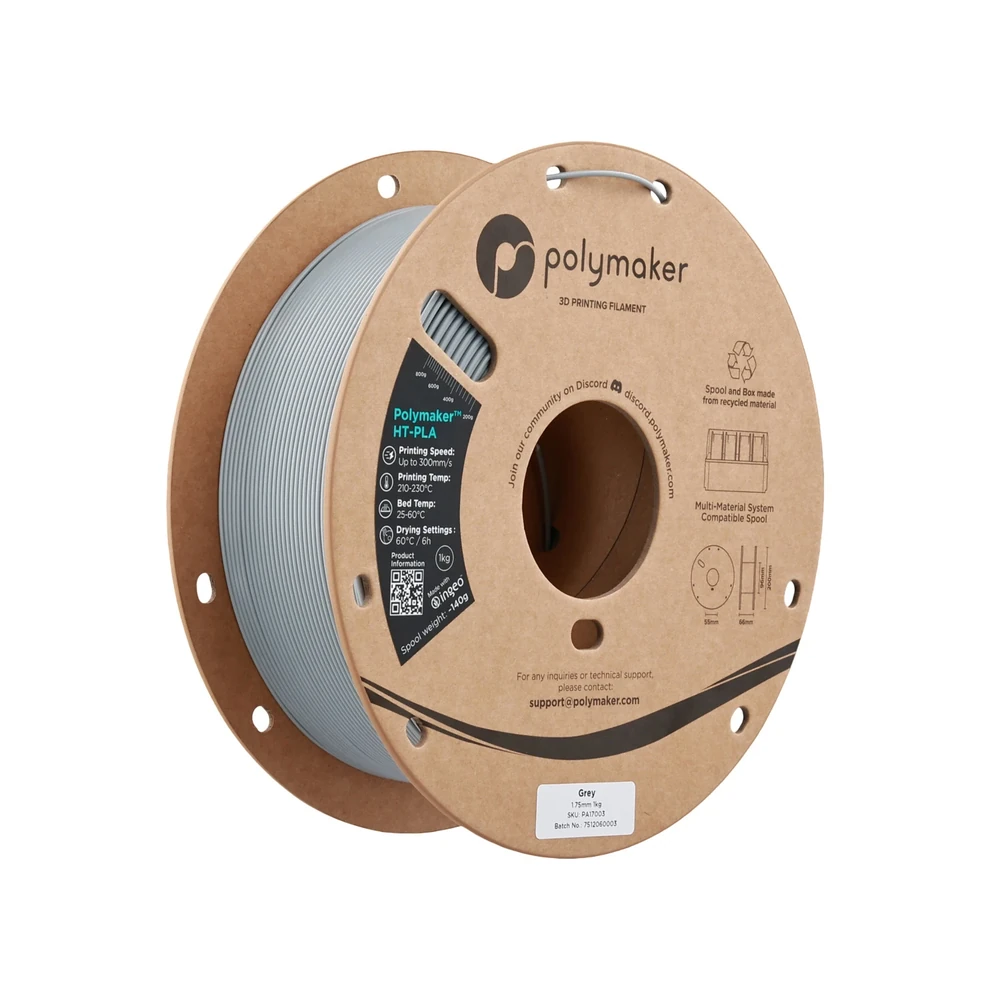 Polymaker HT-PLA Grey 1.75mm Filament 1kg Spool
