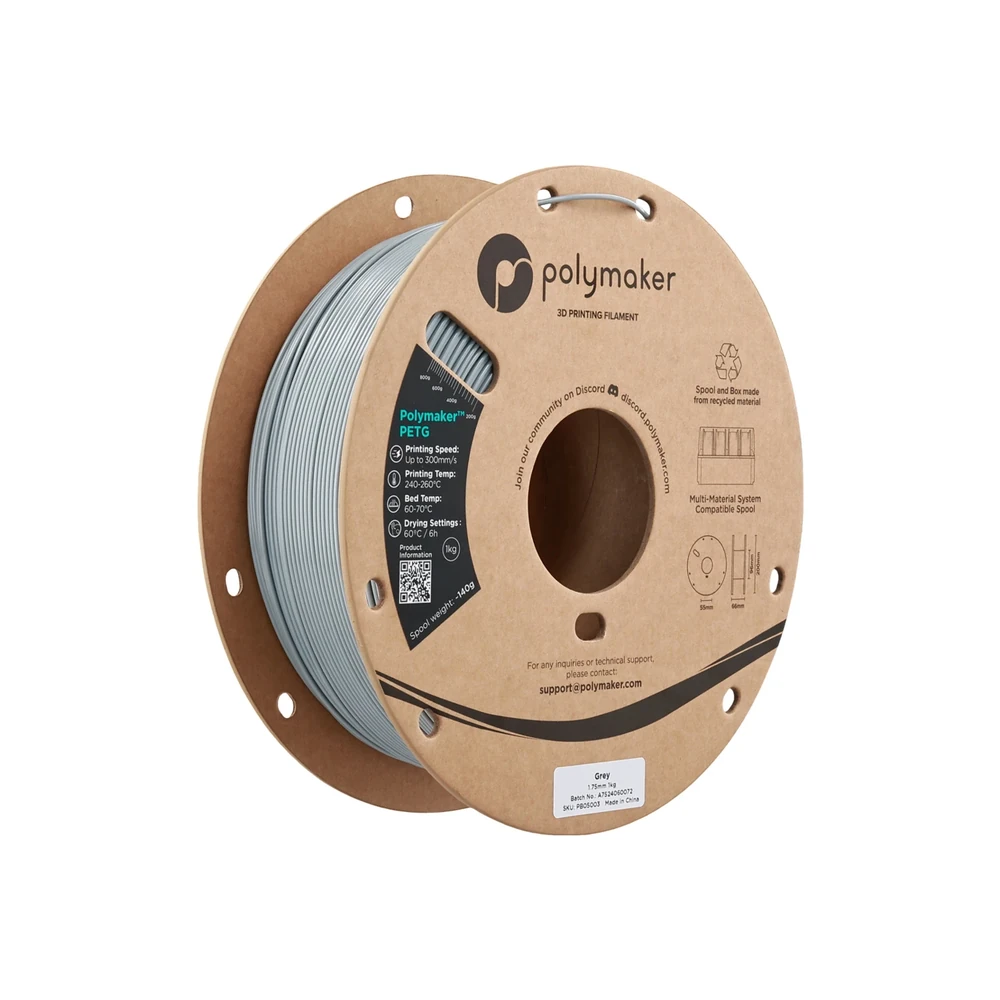 Polymaker PETG Grey 1.75mm 1kg Filament Spool