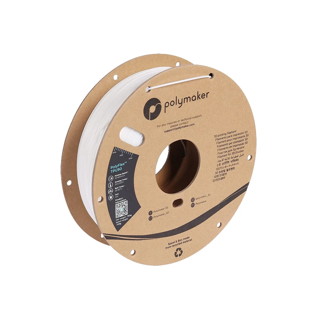 Polymaker PolyFlex TPU 90 White 1.75mm Filament (750g)