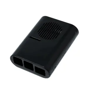 Raspberry Pi 4 Black Compact ABS Case w/ Fan Slot